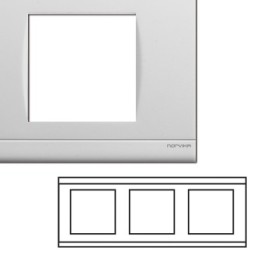 NORVIKA Plaque Triple Horizontale Entraxe 71mm Blanc