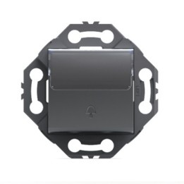 NORVIKA Sonnette de porte avec porte-étiquette Gris Alu 