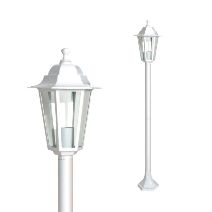 Potelet Lumineux Extérieur 60W max E27 Fonte Blanc LOAN