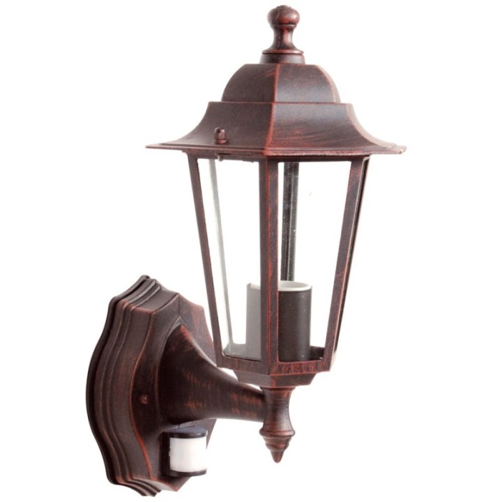 Applique Extérieure + Détecteur 60W E27 Fonte Rouille LOAN