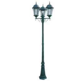 Lampadaire Extérieur  3 Têtes 3x100W Fonte Vert