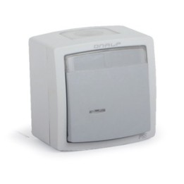 Interrupteur Sonnette Etanche Extérieur Bouton Poussoir avec Voyant + Porte Etiquette ONALP