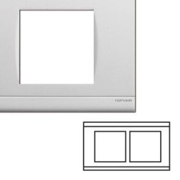 NORVIKA Plaque Double Horizontale Entraxe 57mm Blanc 