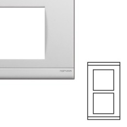 NORVIKA Plaque Double Verticale Entraxe 57mm Blanc 