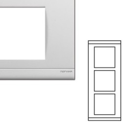 NORVIKA Plaque Triple Verticale Entraxe 57mm Blanc 