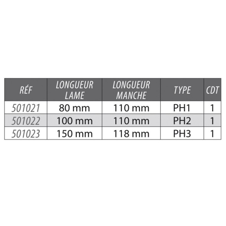 Tournevis Cruciforme Lame Traversante PH2x100mm KARX