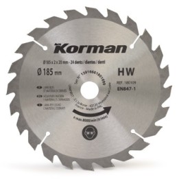 Lame carbure Ø185X20X2mm - 24 Dents