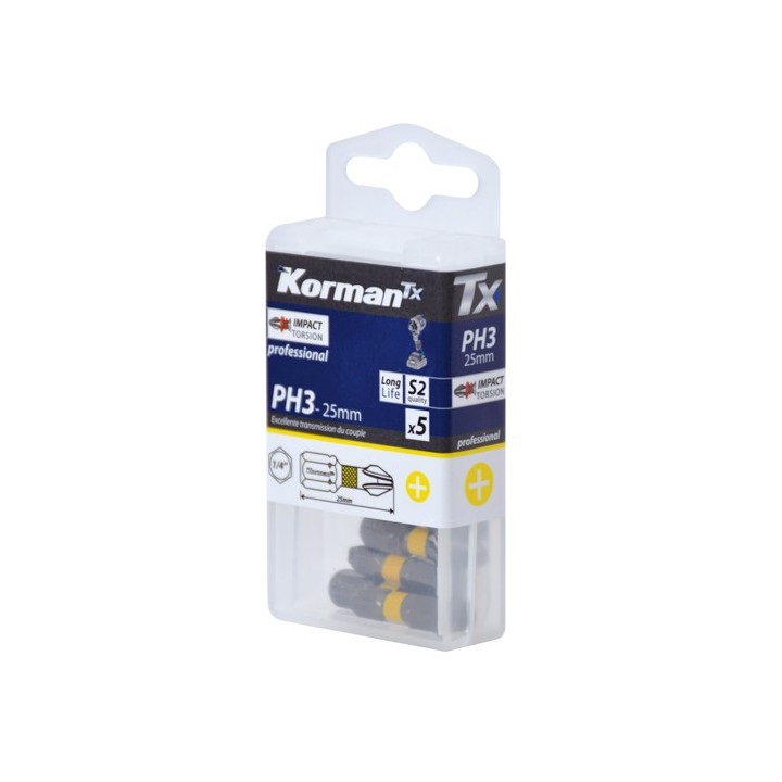 Jeu de 5 embouts PH3 Torsion professional