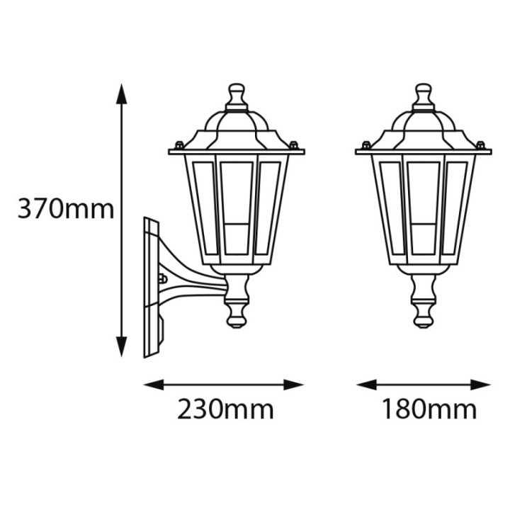 Applique Montante à détection Extérieur E27 max 60W rouille - LOAN
