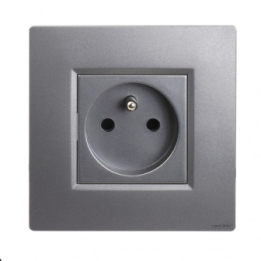 NOANE Prise Murale Encastrable 2P+T 16A Complète Gris Alu
