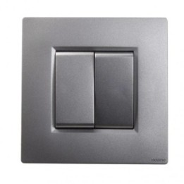 NOANE Interrupteur Va et Vient Double 10A Complet Gris Alu