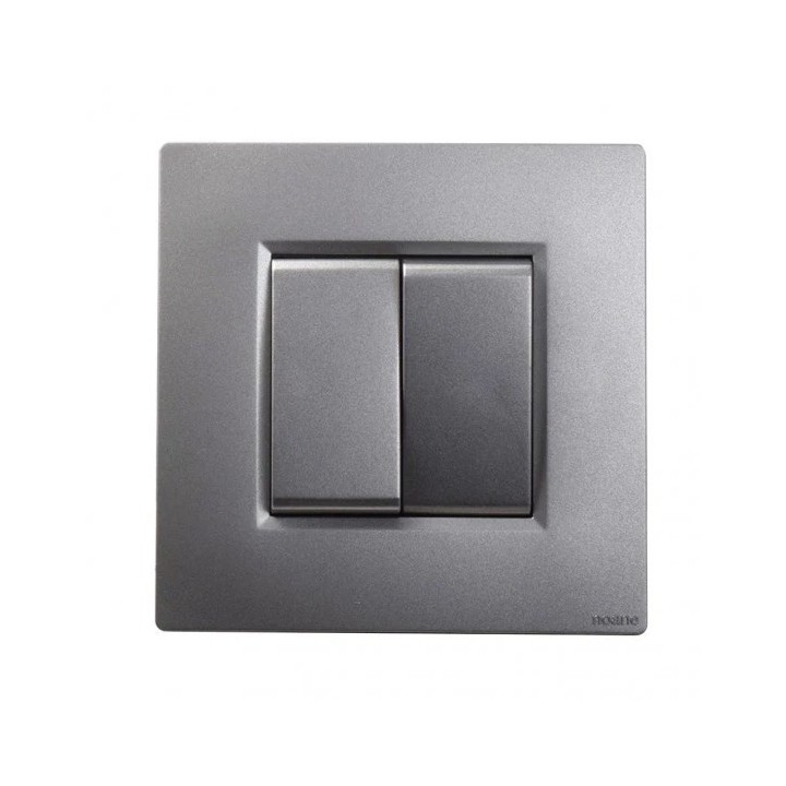 NOANE Interrupteur Va et Vient Double 10A Complet Gris Alu