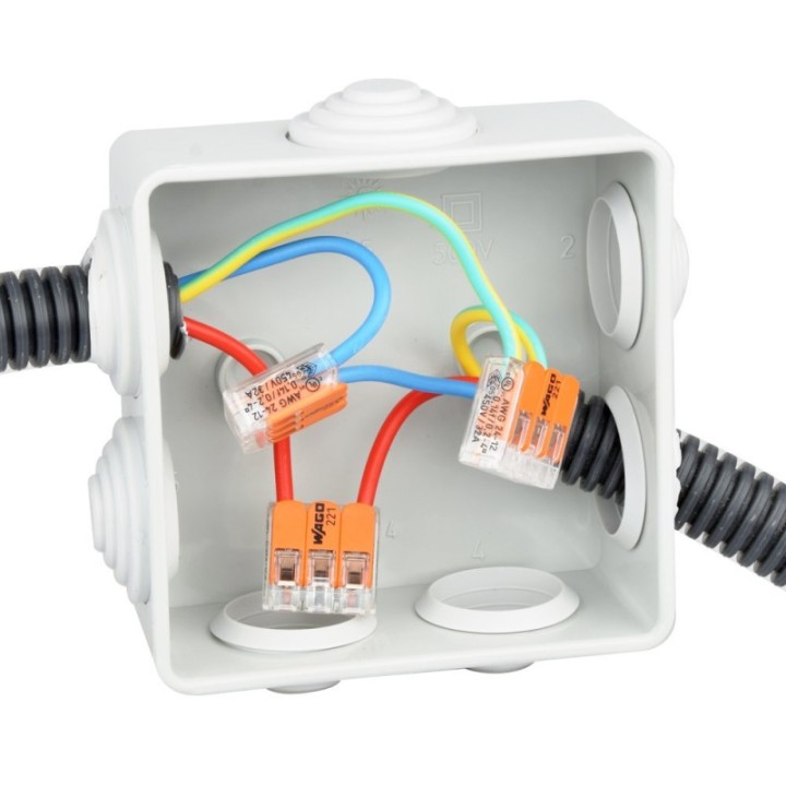 Boîte de Dérivation 7 Entrées 80x80x35mm IP55 NALTO SIRIUS 54