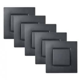 NOANE Lots de 5 Interrupteurs Va et Vient 10A Complet Anthracite