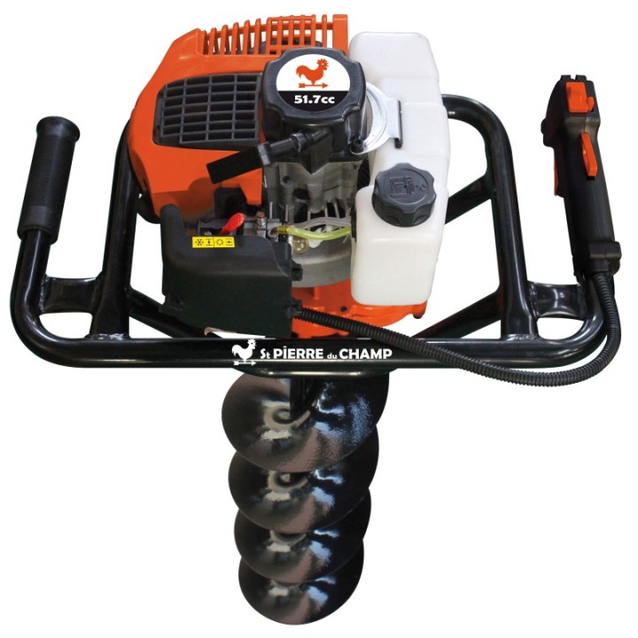 Tarière Thermique 52 cm3 + lot de 3 mèches ST PIERRE DU CHAMP