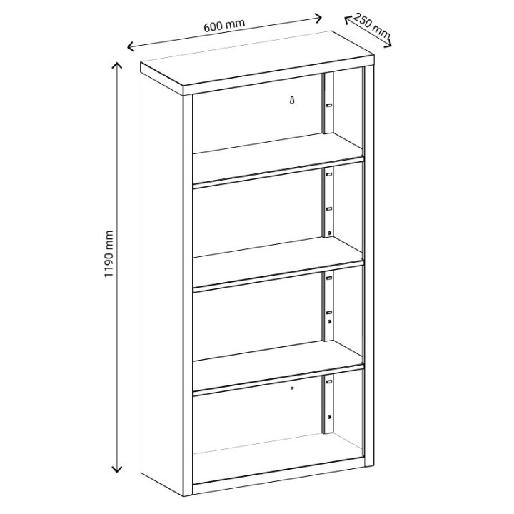 Meuble de Rangement 3 Étagères Bois FEROCE