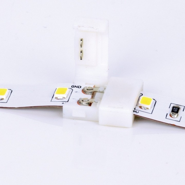 2 connecteurs droits 10mm pour ruban LED