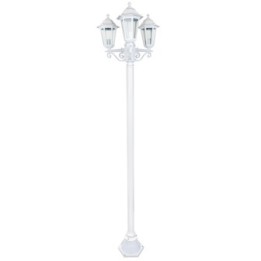 Lampadaire Extérieur 3 Têtes 3x100W Fonte Blanc INITIALIS