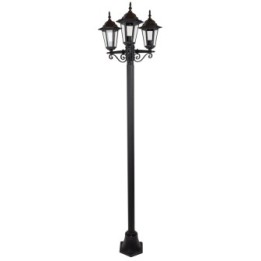 Lampadaire Extérieur 3 Têtes 3x100W Fonte Noir INITIALIS