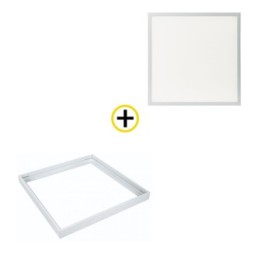 Pack Dalle LED Recouvrable 600x600mm + Cadre Pour Pose en Saillie
