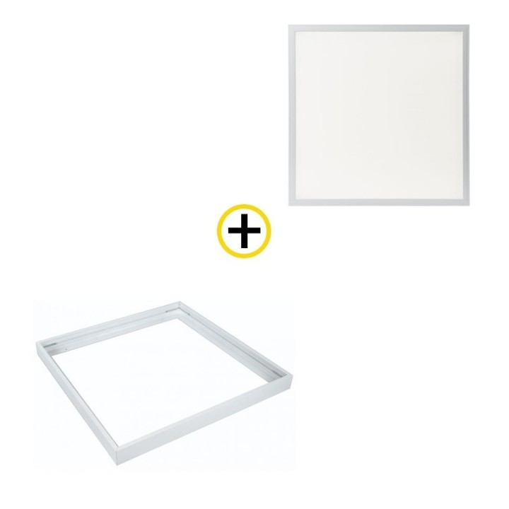 Pack Dalle LED Recouvrable 600x600mm + Cadre Pour Pose en Saillie