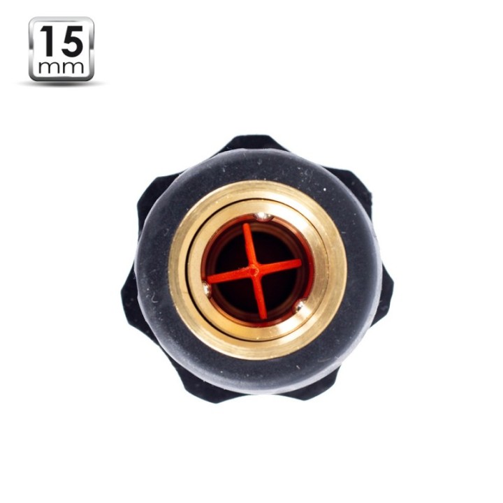 Raccord rapide 15mm laiton + Stop
