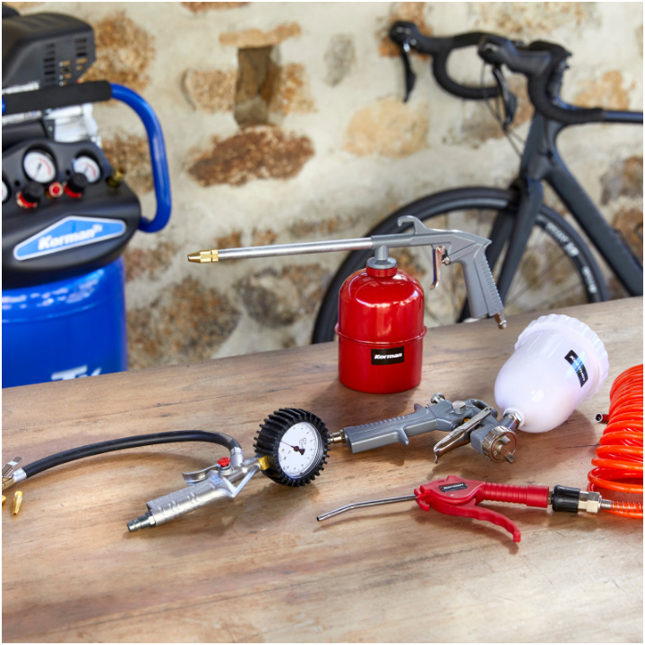 Compresseur Vertical 75L 2.5CV + Kit Pneumatique 8 pièces