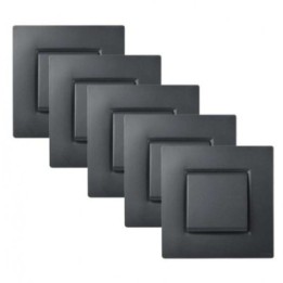 NOANE Lot de 5 Interrupteurs Va et Vient Complets Anthracite 
