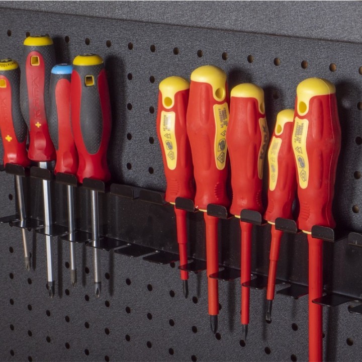 Ratelier porte tournevis pour panneau perforé