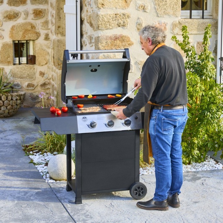 Barbecue Gaz ROSTER 3 Brûleurs Plancha Intégrale