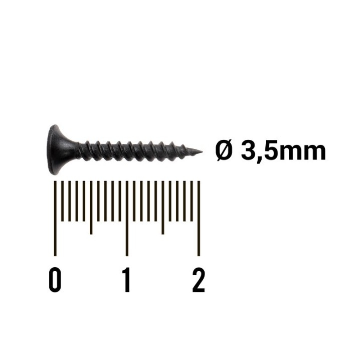 Boîte de 500 Vis Placo Noir 3.5x25mm