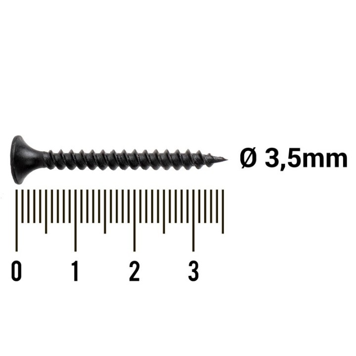 Boîte de 500 Vis Placo Noir 3.5x35mm