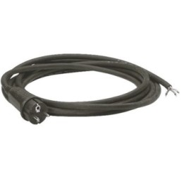 Cordon alimentation noir 3m avec câble de 3G1.5mm2 avec fiche 2P+T 16A moulée