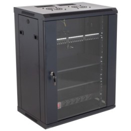 Baie de brassage 19 pouces avec 24 connecteurs RJ45 + porte en verre avec serrure à clé - OHMTEC