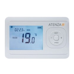 Thermostat filaire programmable blanc pour chaudière - contact sec ATENZA
