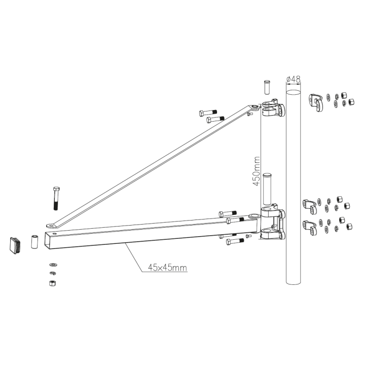 Support de palan électrique 600Kg - 750mm