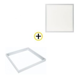 Pack dalle LED 36W backlit recouvrable 600x600mm + cadre pose saillie WOLTZ