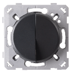 Double Interrupteur Va et vient Anthracite EPURE