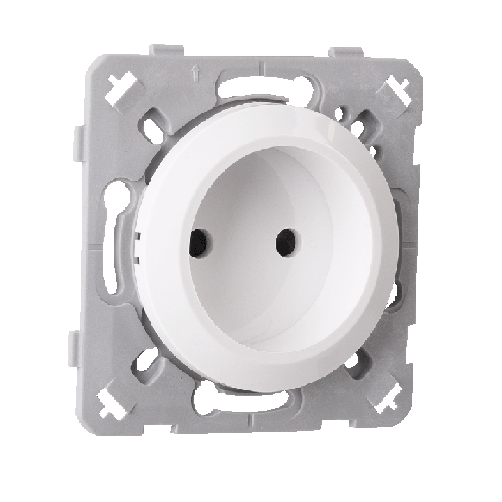 Prise 2 Poles Blanc EPURE