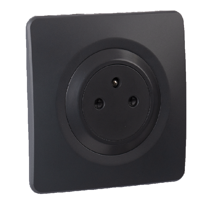 Prise 2P+T Affleurante + Griffes + Plaque Anthracite EPURE