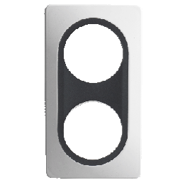 Plaque Double Blanc Insert Anthracite Mat EPURE
