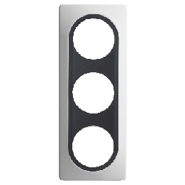 Plaque Triple Blanc Insert Anthracite Mat EPURE