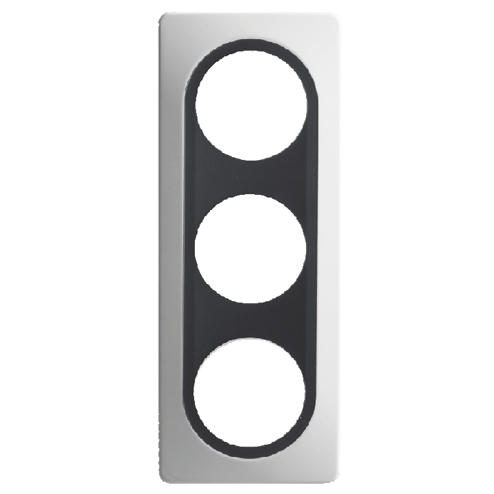 Plaque Triple Blanc Insert Anthracite Mat EPURE