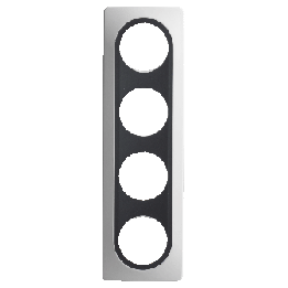 Plaque Quadruple Blanc Insert Anthracite Mat EPURE