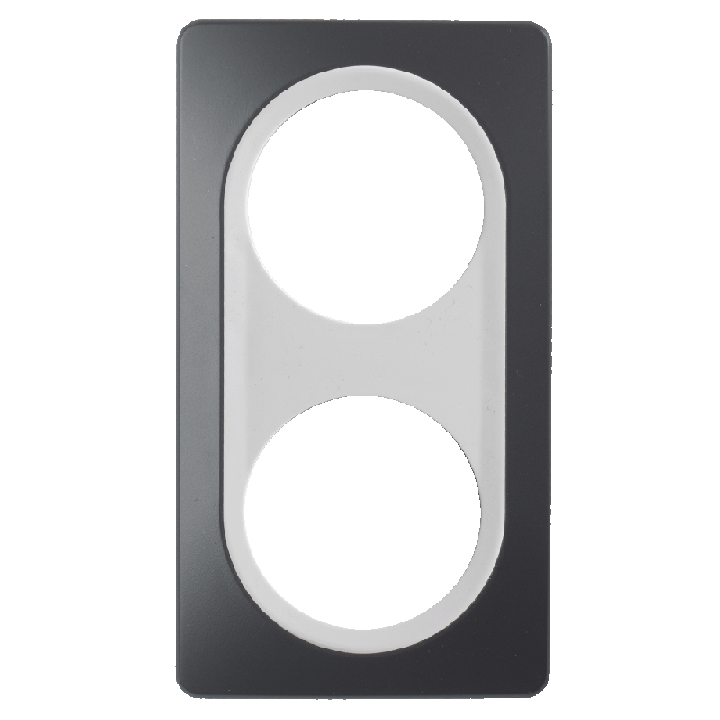 Plaque Double Gris Anthracite Insert Blanc EPURE