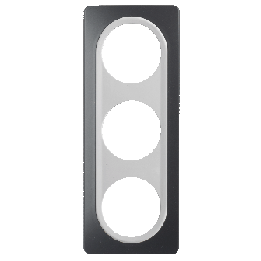 Plaque Triple Gris Anthracite Insert Blanc EPURE