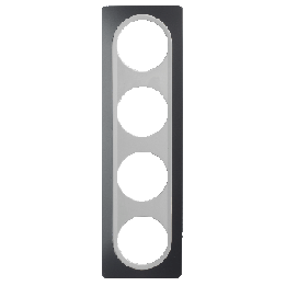 Plaque Quadruple Gris Anthracite Insert Blanc EPURE