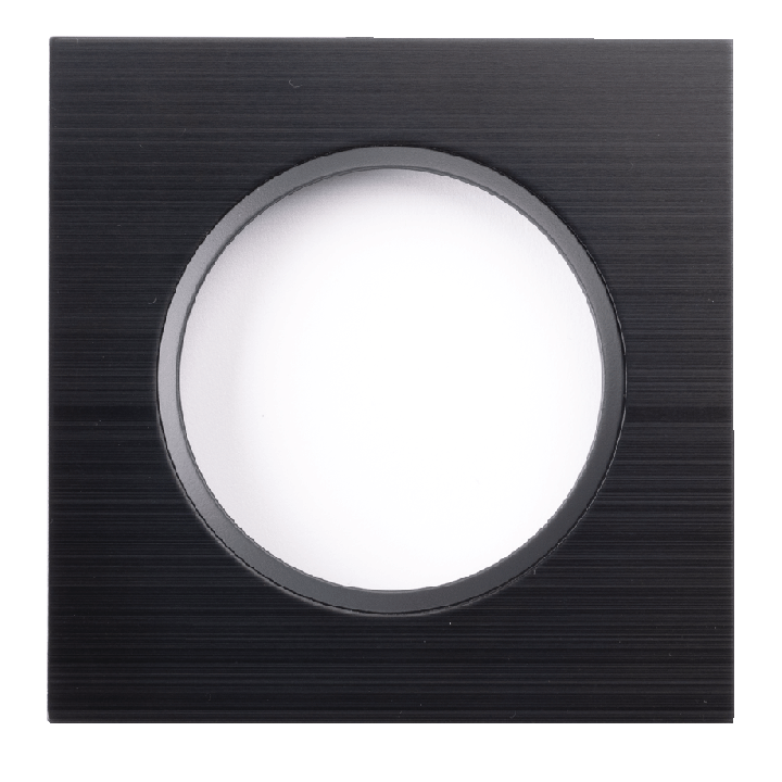 Plaque Simple Noir Brossé Cercle Anthracite EPURE