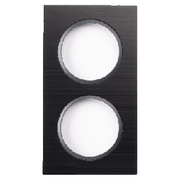 Plaque Double Noir Brossé Cercle Anthracite EPURE