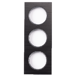Plaque Triple Noir Brossé Cercle Anthracite EPURE